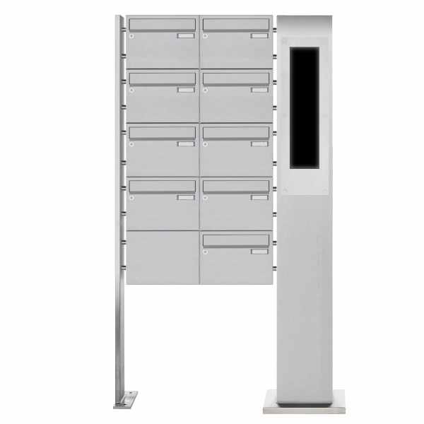 9-compartment Stainless steel free-standing letterbox Design BASIC Plus 385X220 ST-P - GIRA System 106 - 5-compartment prepared