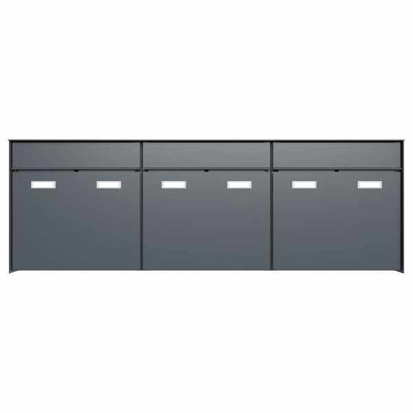 3-compartment 3x1 design surface mailbox GOETHE AP - RAL of your choice