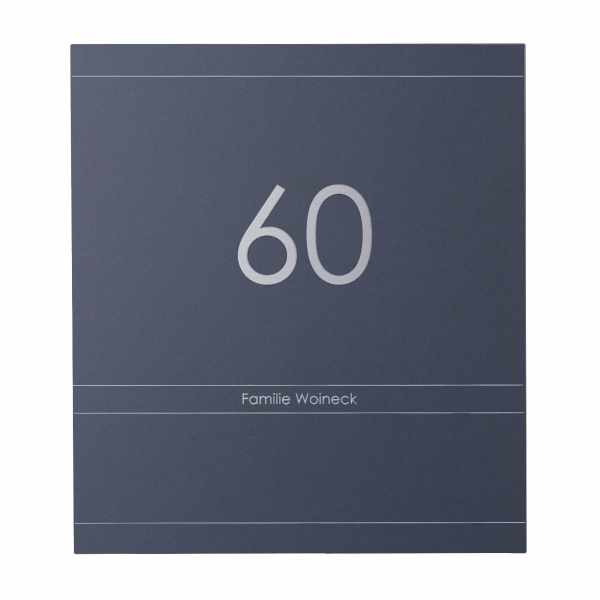 Design stainless steel mailbox Schiller Medium Elegance VI - house number- name - RAL of choice