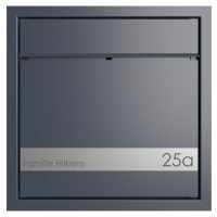 Design flush-mounted mailbox GOETHE UP with stainless steel application - RAL of your choice