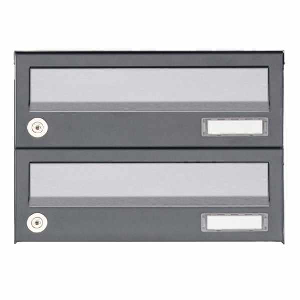 2-compartment Surface-mounted letterbox system Design BASIC 385A AP - stainless steel RAL 7016 anthracite gray