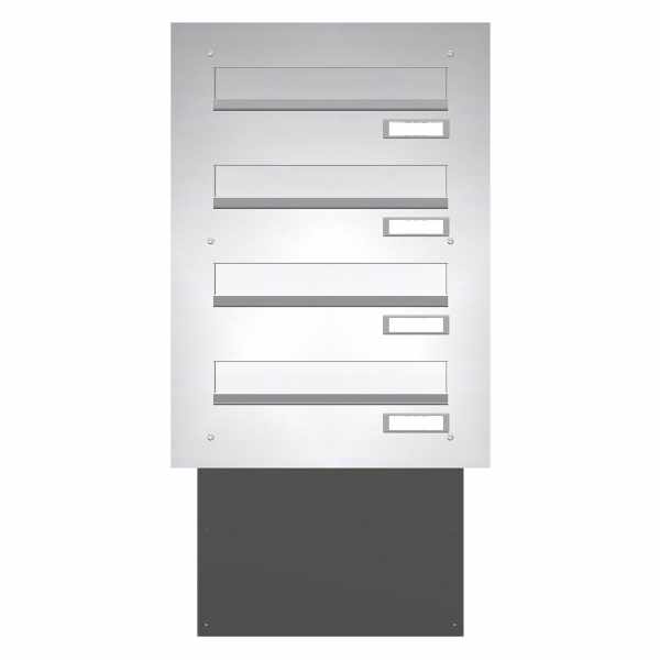 Wall pass-through mailbox BASIC 622 - stainless steel V2A ground - 4 parties