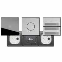 3-compartment VIDEO set GIRA System 106 - stainless steel V2A - camera intercom with 3x bell pushers