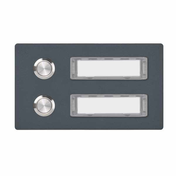 Stainless steel bell plate 150x85 BASIC 421 powder coated with nameplate - 2 parties