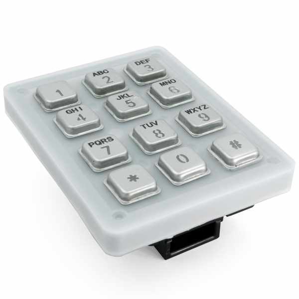 DoorBird keypad module with 12x stainless steel buttons - stainless steel V4A brushed
