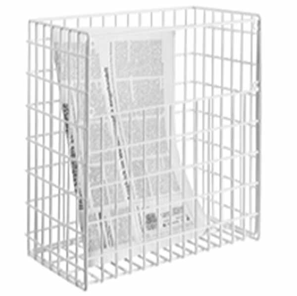 Mail basket 300x330x160 made of wire mesh powder painted in RAL 9016 traffic white