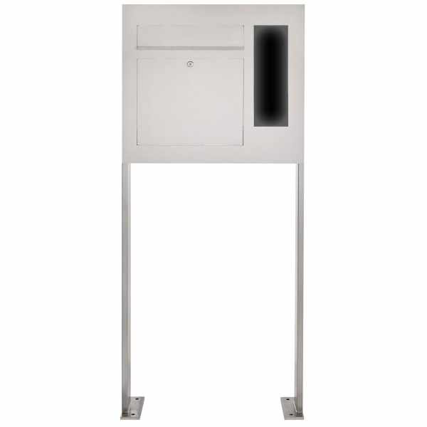 Stainless steel free-standing letterbox Designer Model BIG ST-P - GIRA System 106 lateral - 3-compartment prepared