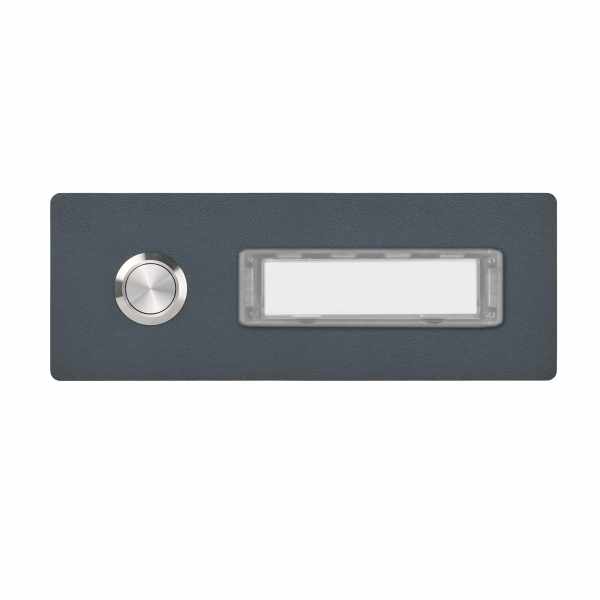 Stainless steel bell plate 150x50 BASIC 421 powder coated with nameplate - 1 party