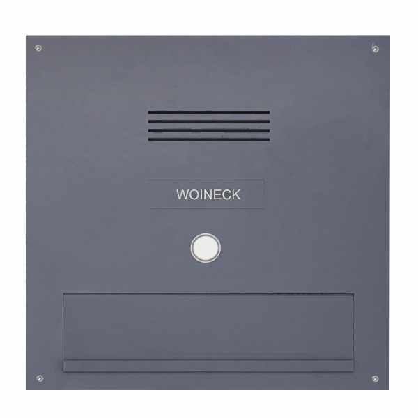 Stainless steel letter slot - RAL of your choice - slot 350x63mm - 410x375mm - camera intercom - INDIVIDUAL