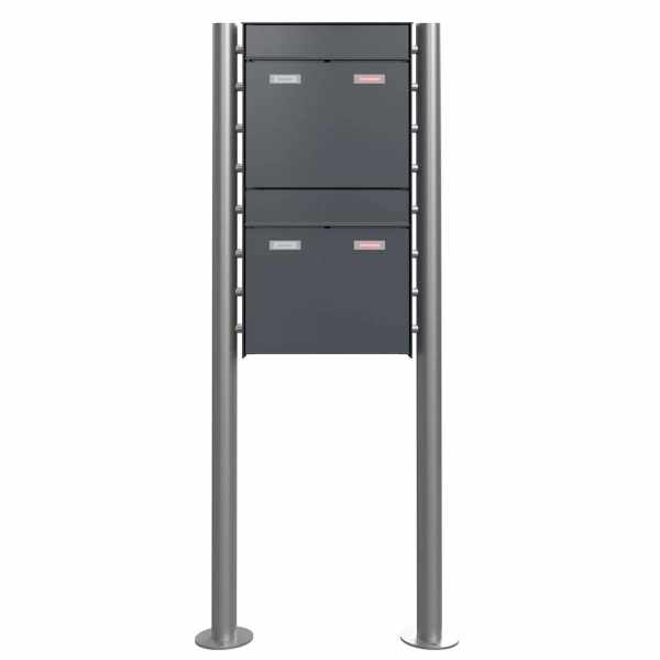 2-compartment 1x2 Design free-standing letterbox GOETHE ST-R - RAL of your choice