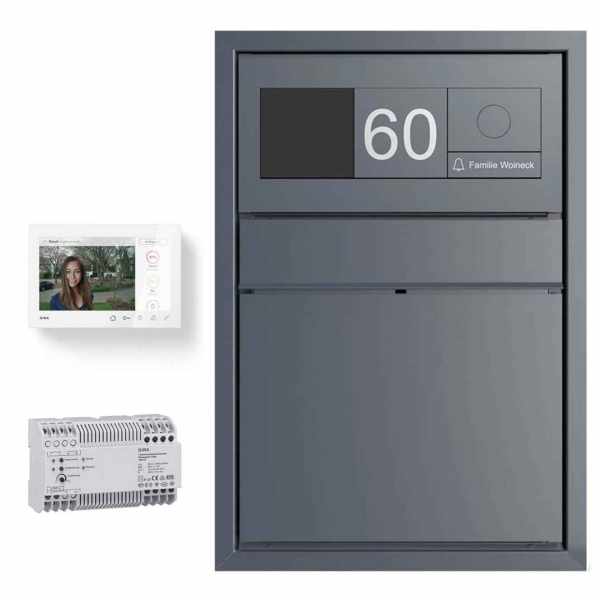 Design flush-mounted mailbox GOETHE UP - RAL at choice - GIRA System 106 - VIDEO Complete kit