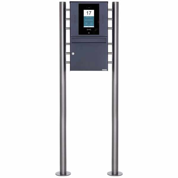 Stainless steel free-standing letterbox BASIC Plus 381X ST-R - RAL- STR Digital door station - complete set