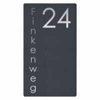 Stainless steel sign Elegance 423AV2 225x395 - RAL at choice - house number - street o. name