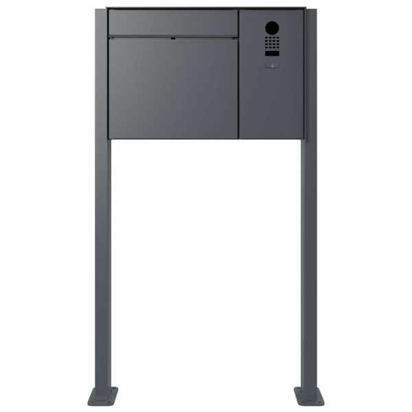 Design free-standing letterbox GOETHE ST-Q lateral with DoorBird Video intercom system - RAL of your choice