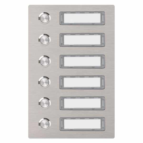 Stainless steel bell plate 150x225 BASIC 422 with nameplate - 6 parties