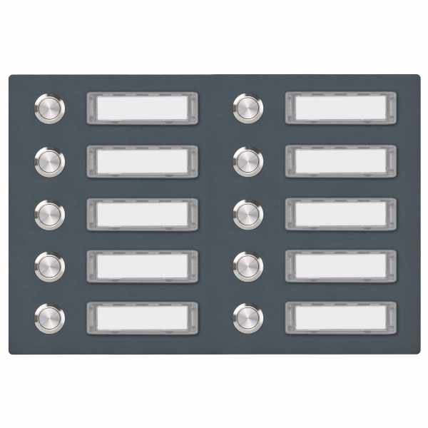 Stainless steel bell plate 300x190 BASIC 421 powder coated with nameplate - 10 parties