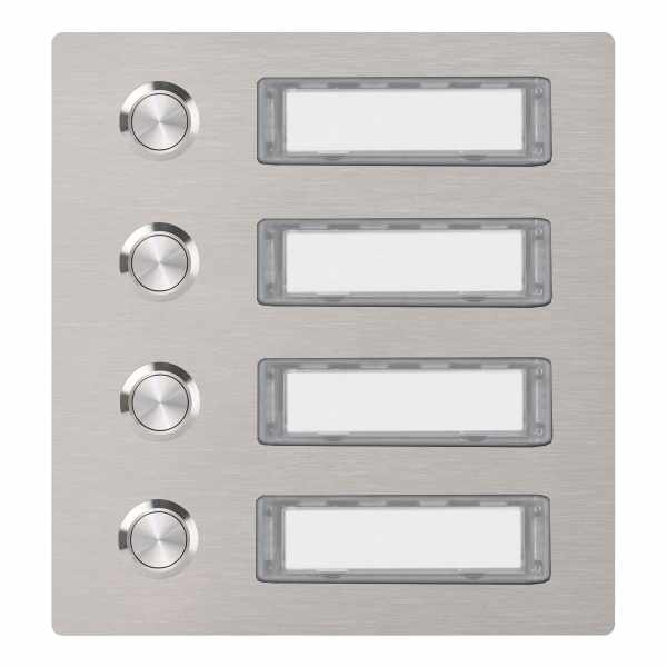 Stainless steel bell plate 150x155 BASIC 422 with nameplate - 4 parties
