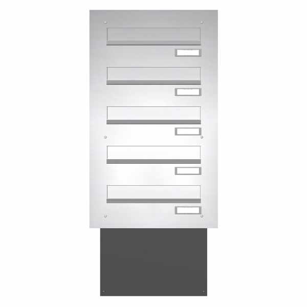 Wall pass-through mailbox BASIC 622 - stainless steel V2A ground - 5 parties