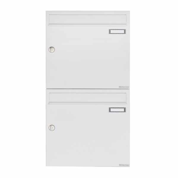 2-compartment 2x1 surface mounted mailbox system Design BASIC 382A AP - RAL 9016 traffic white