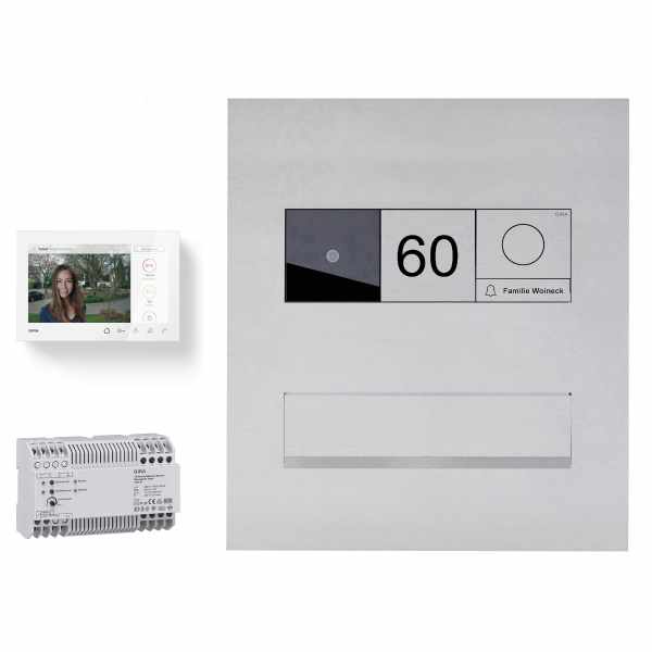Stainless steel wall pass-through mailbox designer model - GIRA System 106 - VIDEO Complete kit