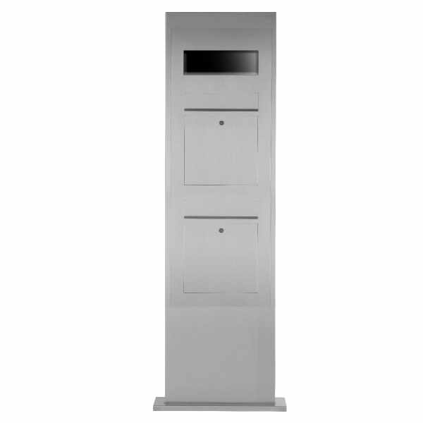 2-compartment Stainless steel mailbox column designer model BIG - GIRA System 106 - 3-compartment prepared