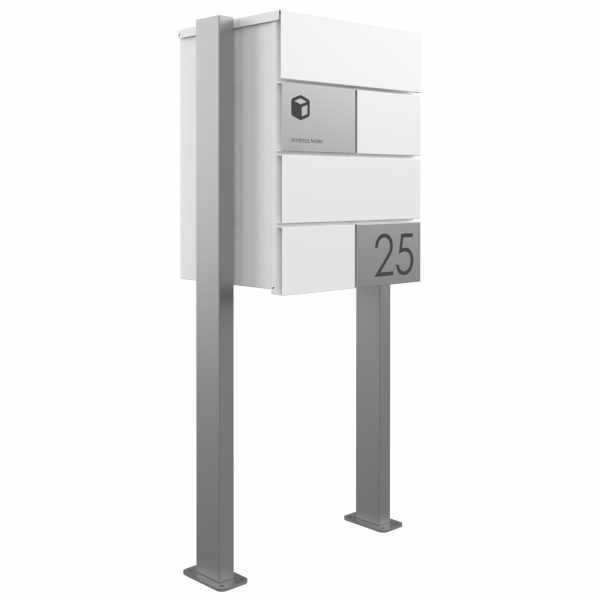 Freestanding parcel box KANT Edition ST-Q - Design Elegance 3 - RAL 9016 traffic white