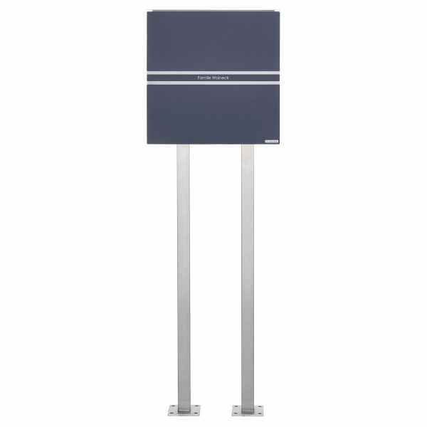Stainless steel design free-standing letterbox KÄSTNER - design line TWOSmall in RAL of your choice
