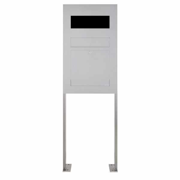 Stainless steel free-standing letterbox Designer Model BIG ST-P - GIRA System 106 - 3-compartment prepared