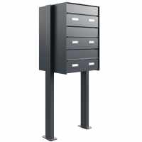 3-compartment 1x3 mailbox system freestanding GOETHE ST-Q-400 - RAL of your choice