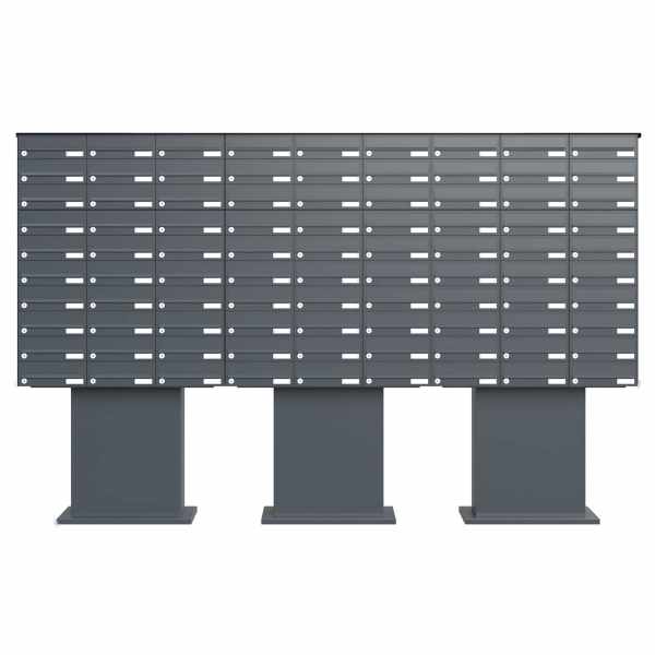 90 pedestal mailbox system Design BASIC 385P-7016 ST-SOC - RAL 7016 anthracite gray