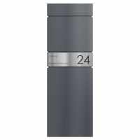 free-standing letterbox LESSING Edition with newspaper compartment - Design Elegance 1 - RAL 7016 anthracite gray