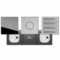 3-compartment VIDEO set GIRA System 106 - stainless steel V2A - camera intercom with 4x bell pushers