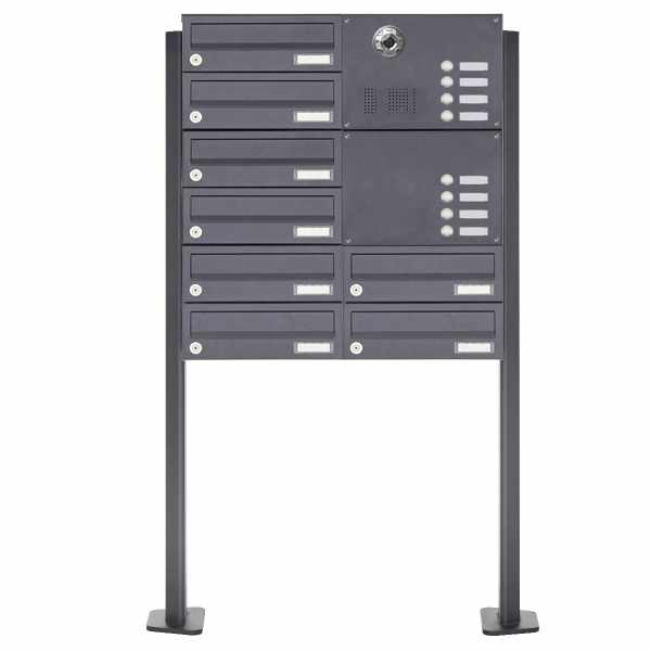 8-compartment free-standing letterbox Design BASIC Plus 385KXP ST-T with bell & voice - camera preparation
