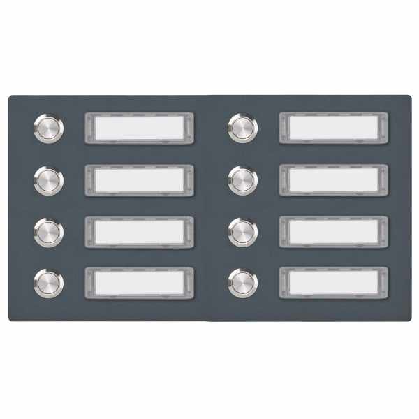 Stainless steel bell plate 300x155 BASIC 421 powder coated with nameplate - 8 parties