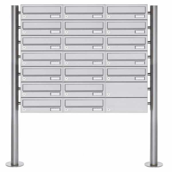 19-compartment Letterbox system freestanding Design BASIC 385-VA ST-R - stainless steel V2A, polished