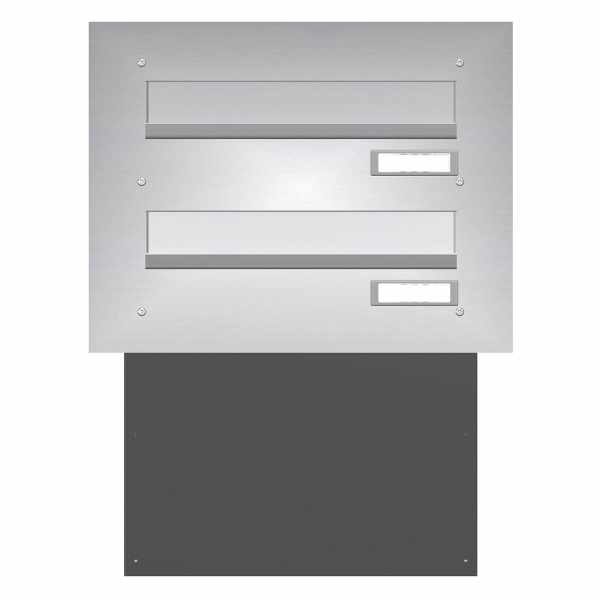 Wall pass-through mailbox BASIC 622 - stainless steel V2A ground - 2 parties