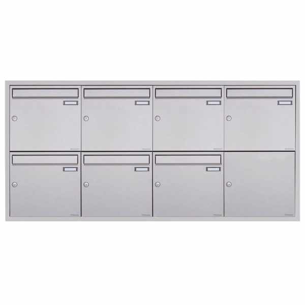 7-compartment 4x2 stainless steel flush-mounted mailbox system BASIC Plus 382XU UP - polished stainless steel - 7 party