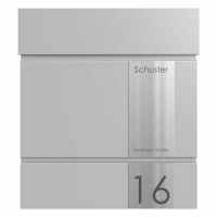 KANT letterbox with newspaper compartment - Design Elegance 5 - RAL 9007 gray aluminum