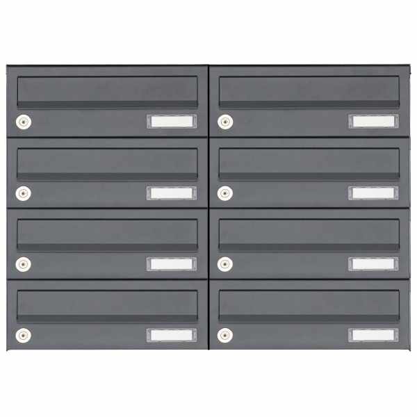 8-compartment 4x2 surface mounted mailbox system Design BASIC 385A AP - RAL 7016 anthracite gray