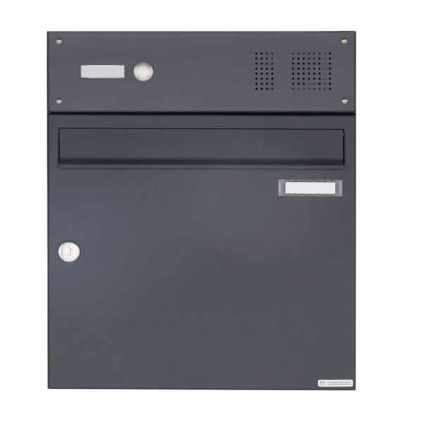 Surface mounted mailbox Design BASIC 382A AP with bell box - RAL 7016 anthracite gray