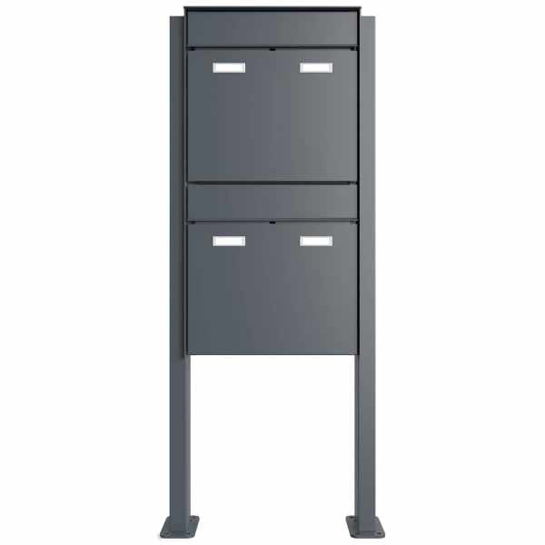 2-compartment 1x2 Design free-standing letterbox GOETHE ST-Q - RAL of your choice