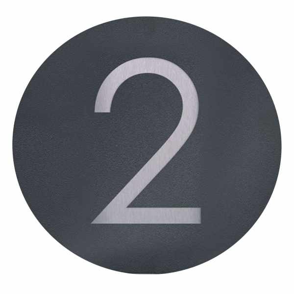 Stainless steel house number sign Elegance 423A D=225 - RAL of your choice