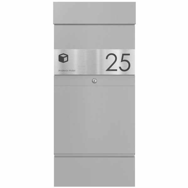 Freestanding parcel box KLEIST Edition - Design Elegance 1 - RAL 9007 gray aluminum