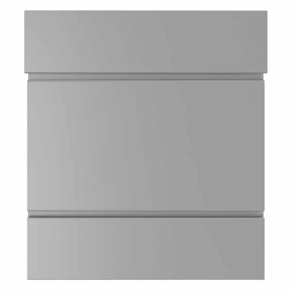 KANT letterbox with newspaper compartment - Design 2 - RAL 9007 gray aluminum