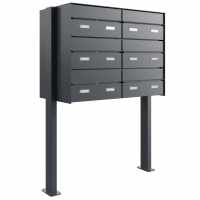 6-compartment 2x3 mailbox system freestanding GOETHE ST-Q-400 - RAL of your choice