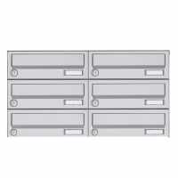 6-compartment 3x2 surface-mounted mailbox system Design BASIC 385A AP - stainless steel V2A, polished