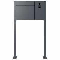 Design free-standing letterbox GOETHE ST-Q lateral with DoorBird Video intercom system - RAL of your choice