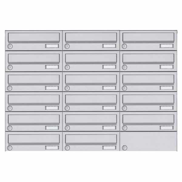 17-compartment 6x3 surface-mounted mailbox system Design BASIC 385A- VA AP - stainless steel V2A, polished