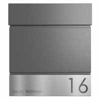 Cassetta delle lettere KANT Edition con scomparto per giornali - Design Elegance 4 - DB 703 grigio metallizzato