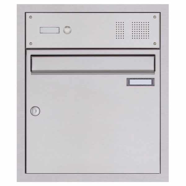 Stainless steel flush-mounted mailbox BASIC Plus 382XU UP with bell box